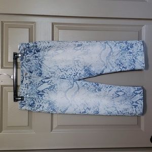 Bandolini mandie crop animal print wash denim jeans size missy 10